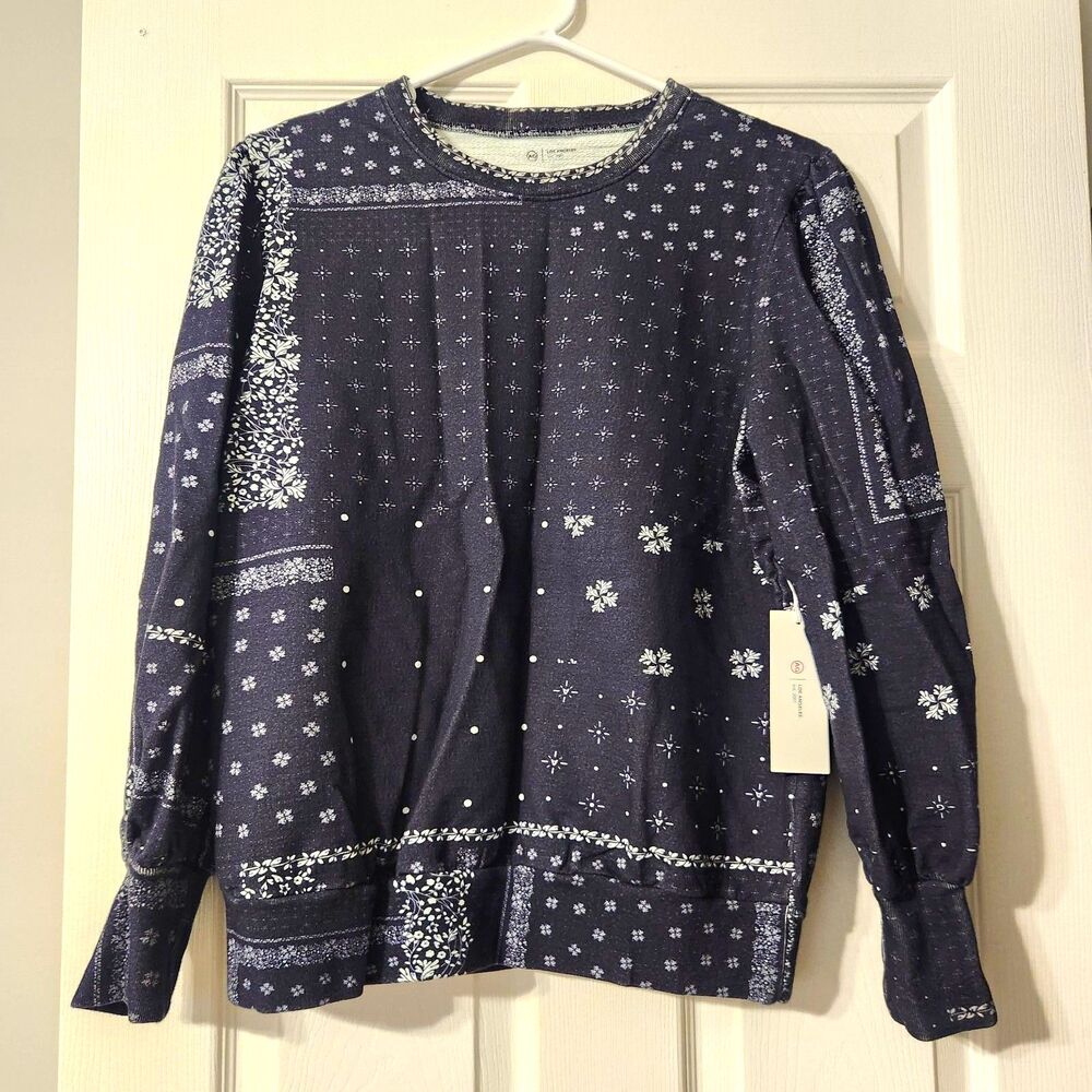 AG Jeans Hailey Sweatshirt – Bandana Deep Navy, Women’s Large (US 10) - Picture 6 of 6